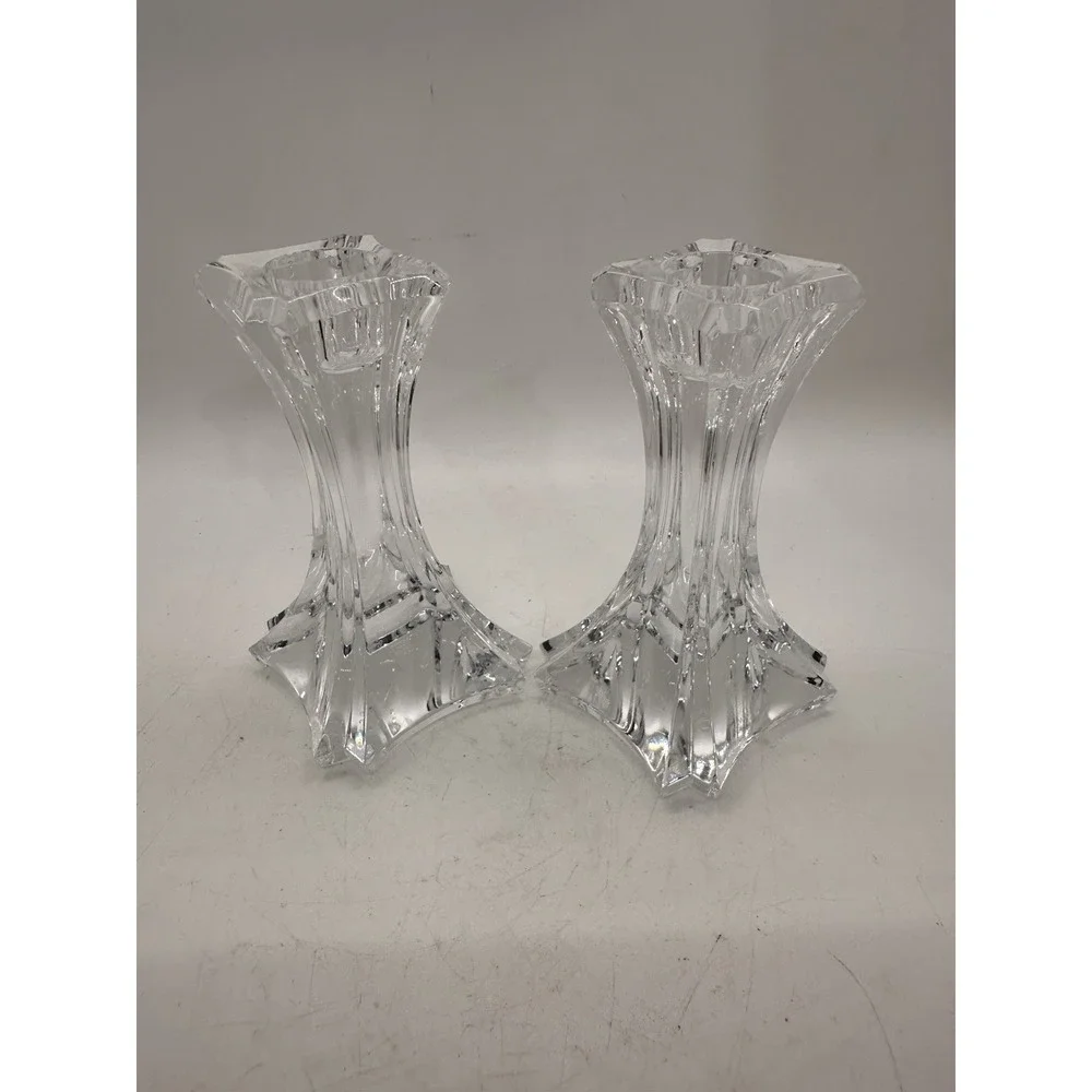 Lenox Czech Crystal Candlestick Holders Pair 4